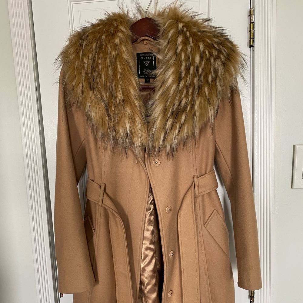 COPY - Guess coat removable faux fur collar